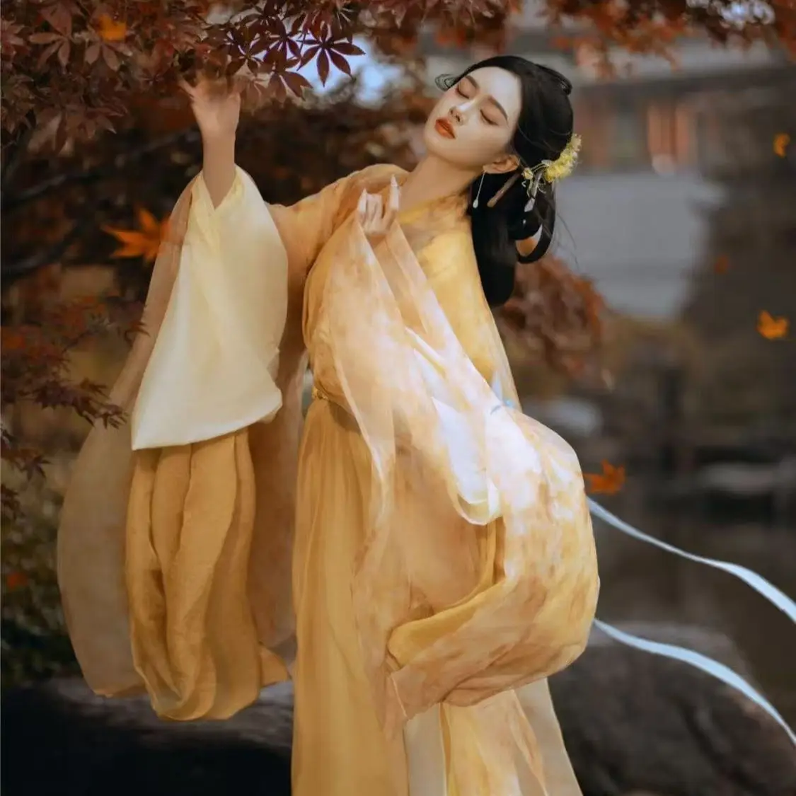 

Ancient Style Hanfu 2025 New Model Wei Jin Dynasty Fairy-like Straight Skirt Long Robe Large Sleeves Wide Sleeves Cross Collar