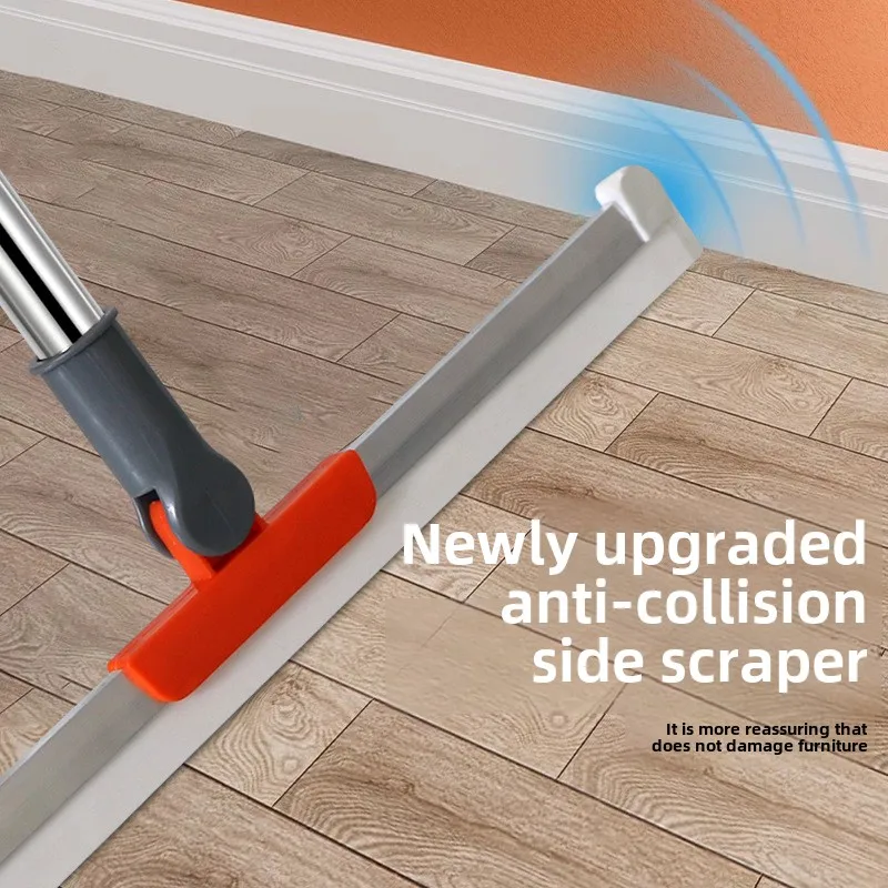 

Multi-functional Silicone Broom w/ Steel Scraper. Hand-push for home, kitchen, bath. Cleans hair, dirt easily. Durable