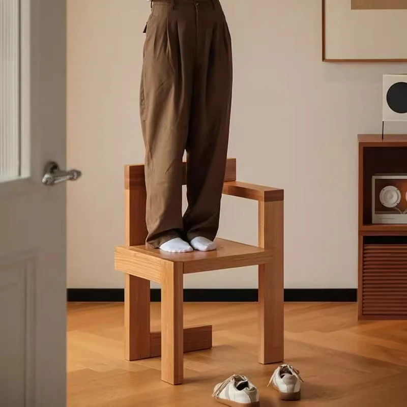 Bedroom Dining Room Decor Luxury Solid Wood Creative Living Room Chairs Building Block Modeling Simple Chairs Aesthetic Modern