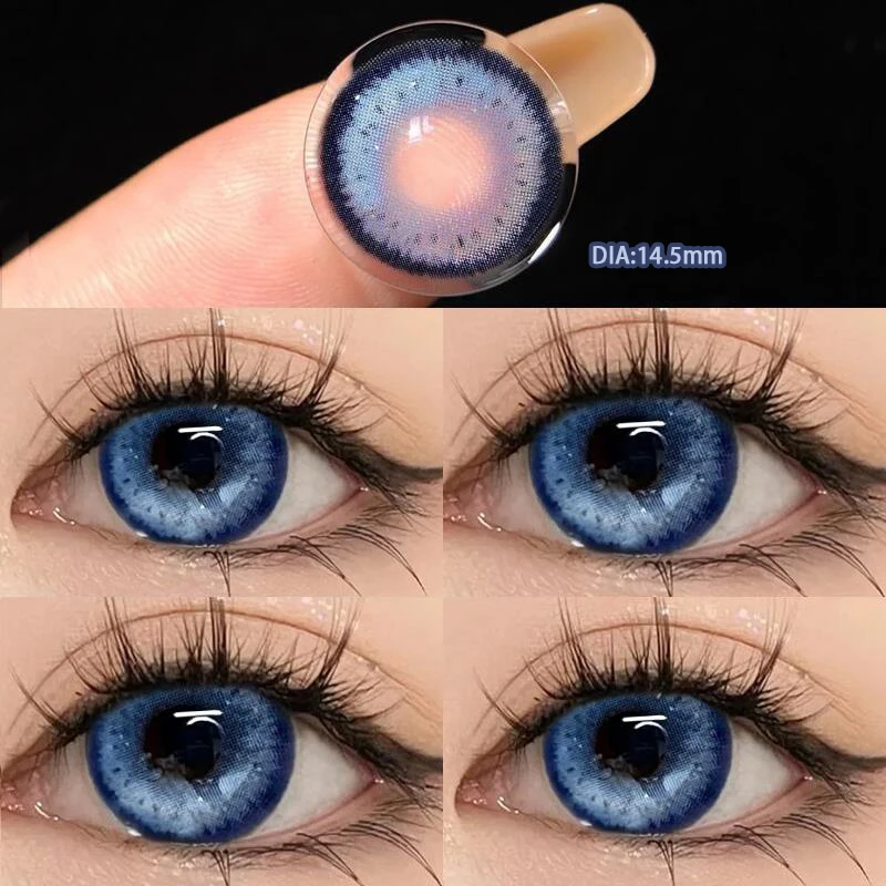 2pcs Yearly Myopia Eyes Colored Lenses with Diopter Beautiful Pupil Natural Contact Lenses for Eyes Cosmetic Lens Fast Shipping