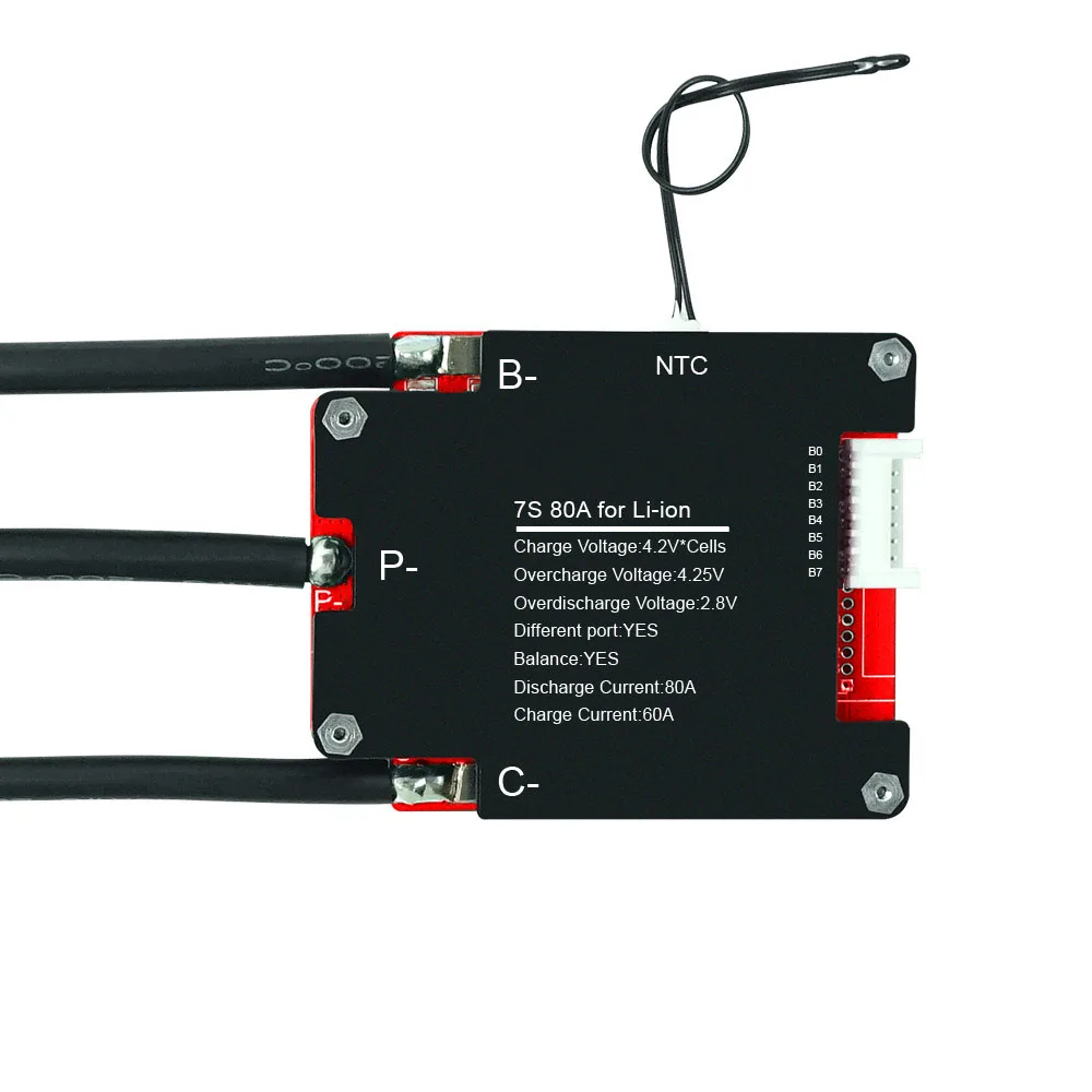 18650 Battery Pack Balance Protection Board BMS 10S 36V 12V 24V 48V 4S 7S 13S 14S Li-Ion LiFePo4 80A for lithium battery