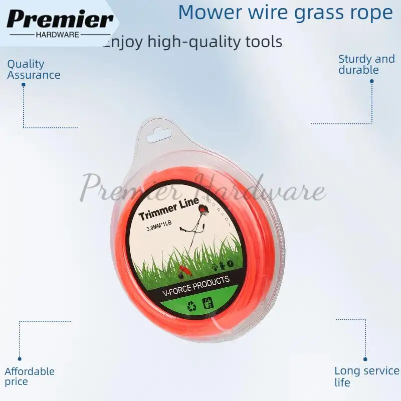 

Nylon lawn mower rope, square lawn mower rope, garden lawn mower head, universal lawn mower accessories, brush cutter rope