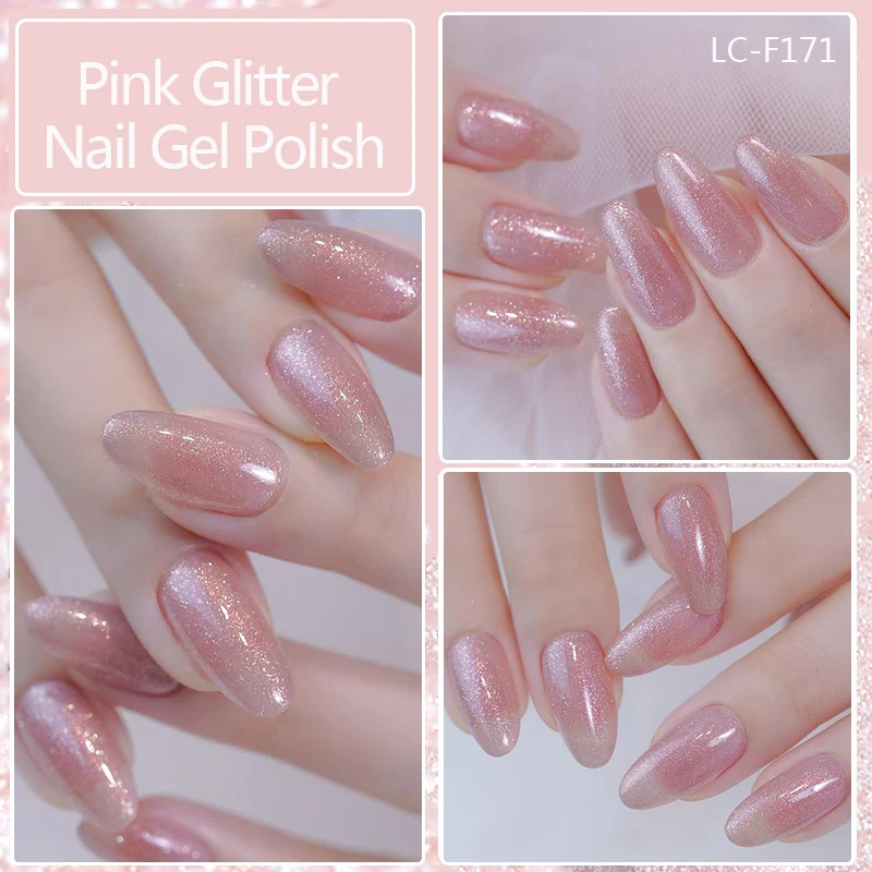 LILICUTE-esmalte de uñas en Gel con purpurina, color rosa desnudo, 152 colores, lentejuelas brillantes, todo para manicura, barniz semipermanente