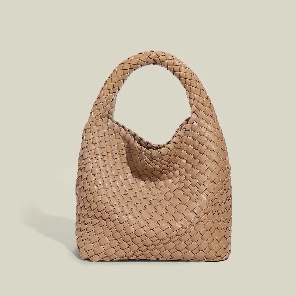 Imagem -03 - Bolsa de Ombro Feminina em Tecido Moderno Bolsa Hobo Feminina Bolsa de Couro Bolsa Interna Destacável Azul Céu 2024