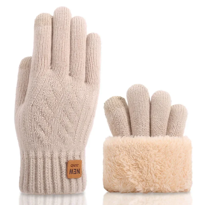 AliExpress HVATILAW Men's Autumn Winter Touch Screen Knitted Gloves Outdoor Sports Cycling Plus Velvet Double Layer Thicke Driving Warm Mittens S310