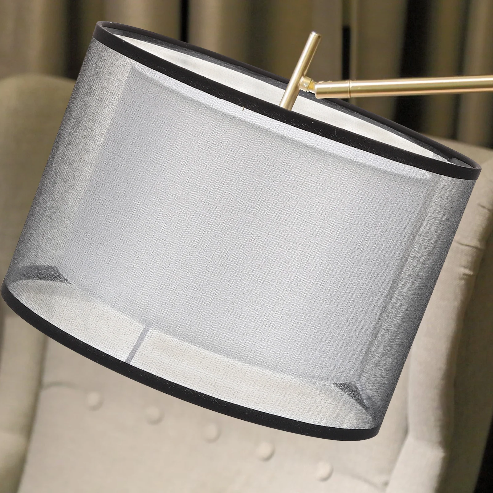 غطاء مصباح من القماش بطبقة مزدوجة عاكس الضوء المزخرف غطاء خفيف دافئ ناعم لمصباح طاولة بجانب السرير على الأرض #1