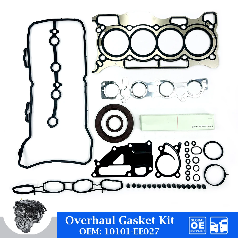 

Полный комплект прокладок для капитального ремонта двигателя для Nissan HR16 HR16DE MICRA TIIDA BLUEBIRD SYLPHY 1,6 л, автомобильные аксессуары 10101-EE07, восстановление