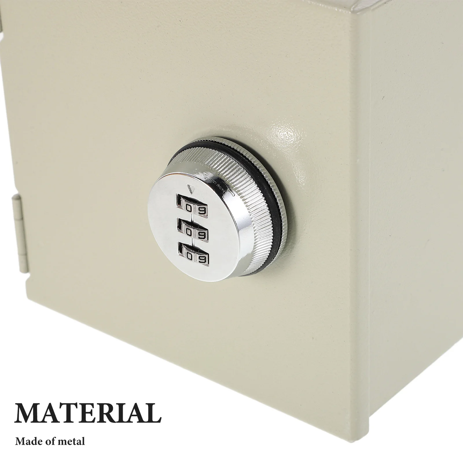 Password Lock Box Stainless Steel Rotating Combination Lock Weatherproof Heavy Duty Outlet Protection Home Office Beige