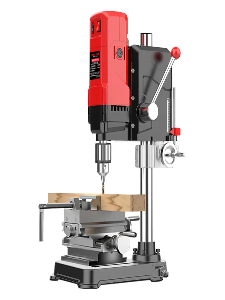 Multi-Functional Bench Drill, Drills Angle Iron, Channel Steel & Stainless Steel, Dual Scale Ruler for Accurate Positioning