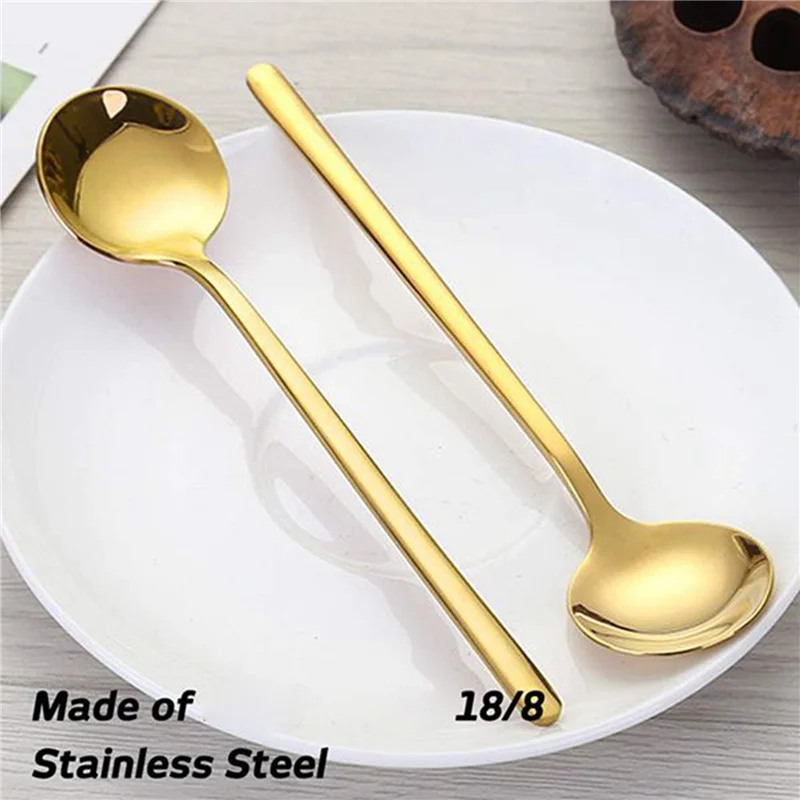 ABFI Stainless Steel 40 Pcs Espresso Spoons Teaspoons For Coffee Sugar Dessert Cake Ice Cream Soup Antipasto (Gold)
