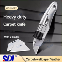 SDI 0461 multifunctional trapezoidal carpet knife metal utility knife automatic zinc alloy handle sharp and durable professional telescopic leather cutting wallpaper knife 1481 large thickened SK2 Japanese blade