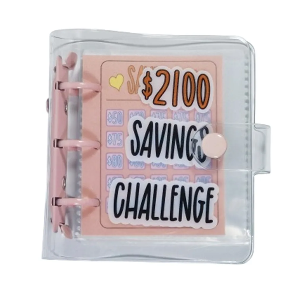 

Mini Money Saving Binder PVC $150/300/500/1000 Mini Budget Binder Colorful Tear Resistant Envelope Savings Challenge Save Money