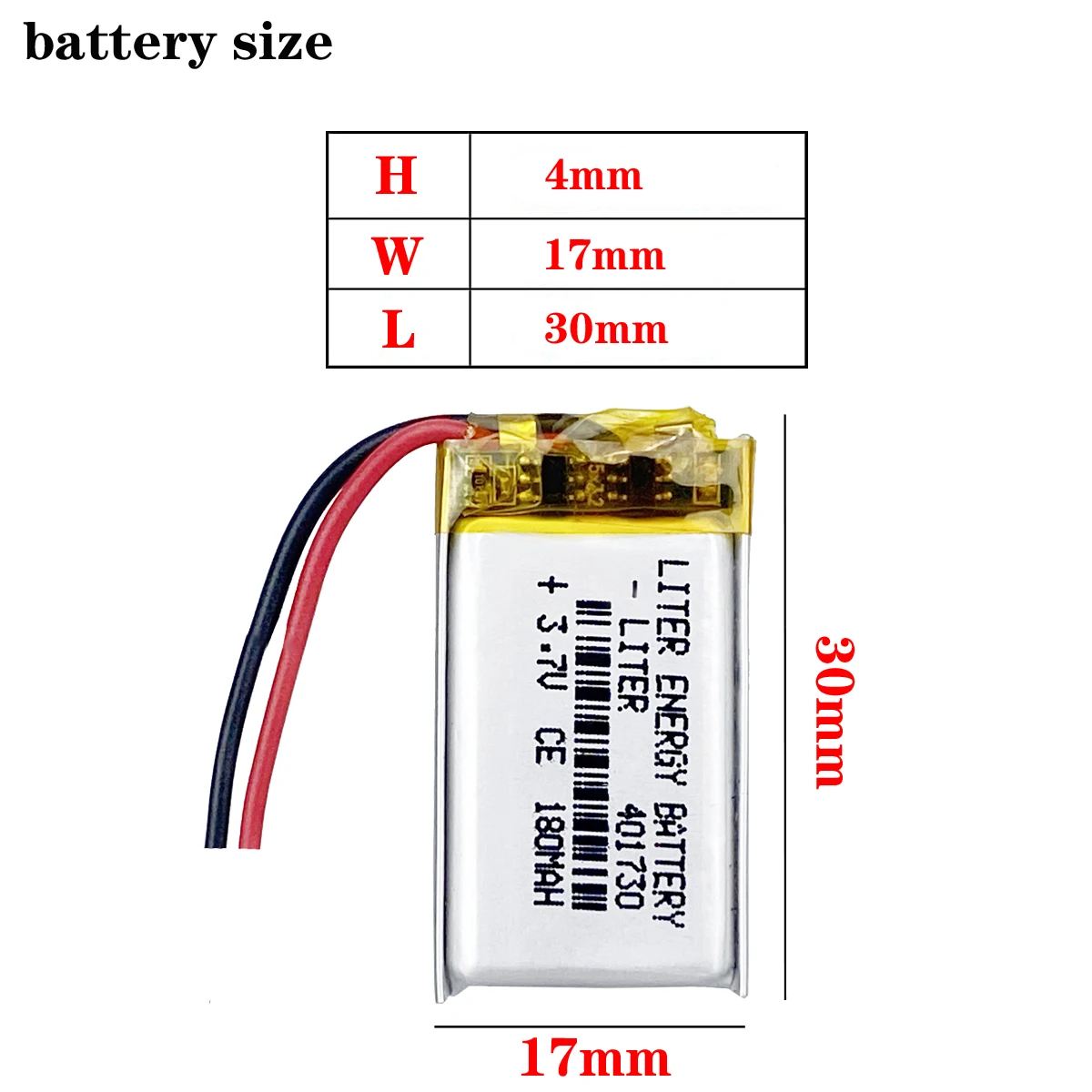 best battery brand Size 401730 3.7V 180mah Lithium polymer Battery with Protection Board For MP3 MP4 MP5 GPS