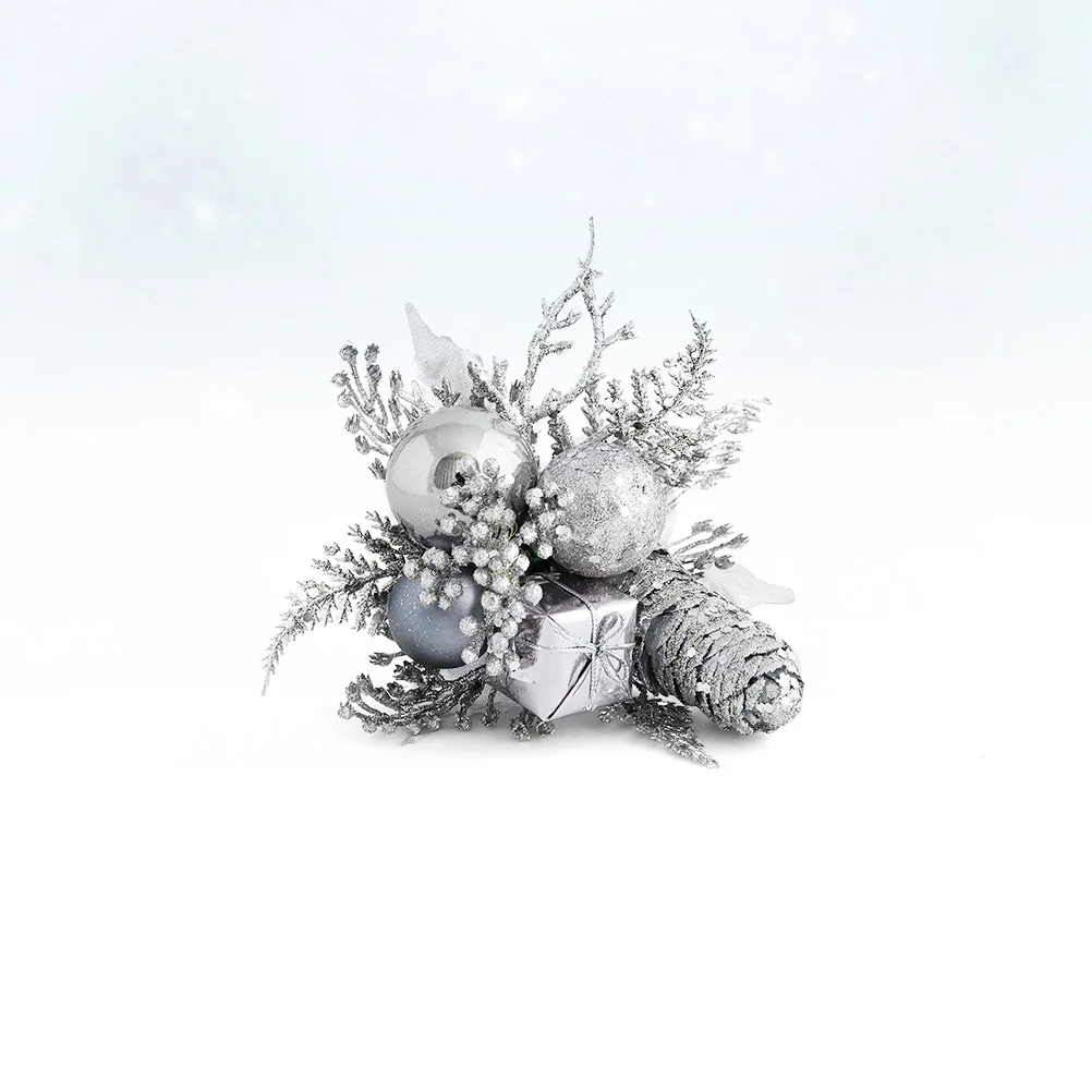 

Pine Cone Spruce Christmas Cuttings Silver Great for Holiday Packaging Party Photo Props Christmas Ornament Twig Decoration