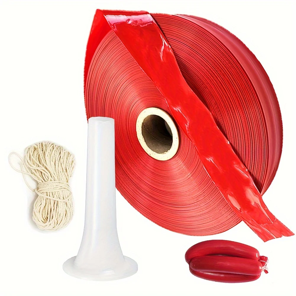 Carcasa de salchichas de plástico rojo, ancho 50mm de diámetro, 32mm, boquilla de llenado de salchichas, embudo, máquina para hacer salchichas, herramientas, juego de herramientas de cocina