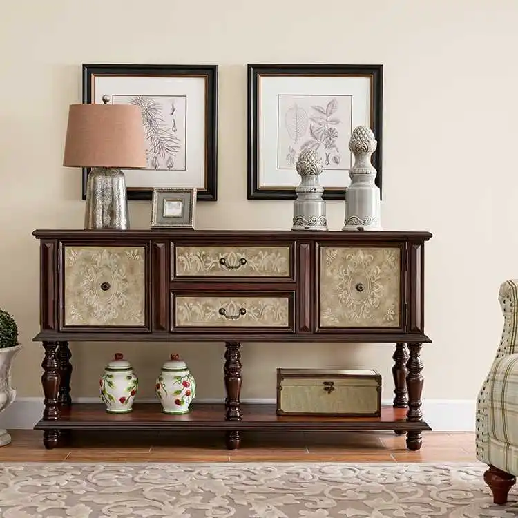 American sideboard, black walnut entryway, large apartment entrance hall, solid wood entrance decoration cabinet, living room si