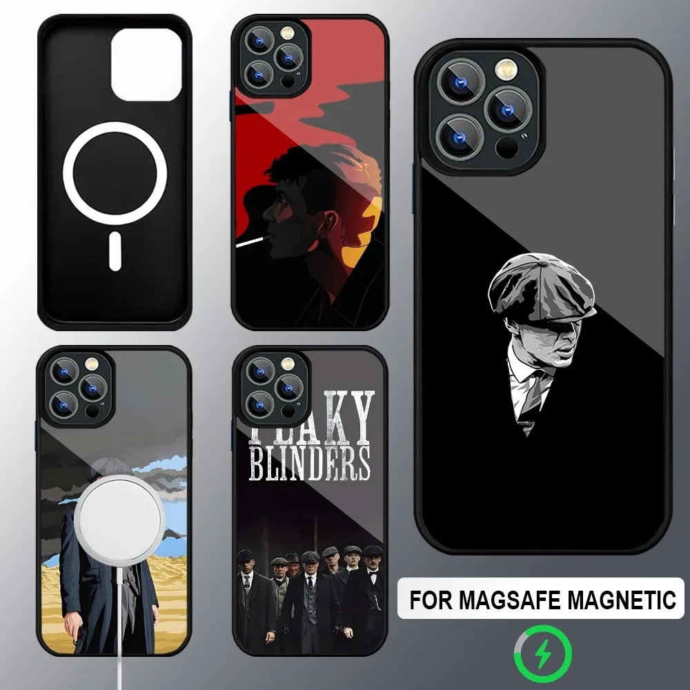 P-Peaky-y B-Blinders Phone Case Magsafe Wireless Charging Cases For IPhone 16 15 13 12 11 14 Pro Max Mini 8 Plus XS X XR