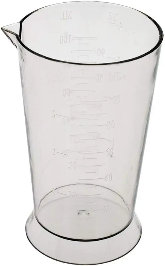Vaso Medidor de Color Fácil de Leer con Marcas de Onzas y Mililitros, Capacidad de 4 oz, Ideal para Estilistas, Fácil de Limpiar, 3.7 Pulgadas de Alto