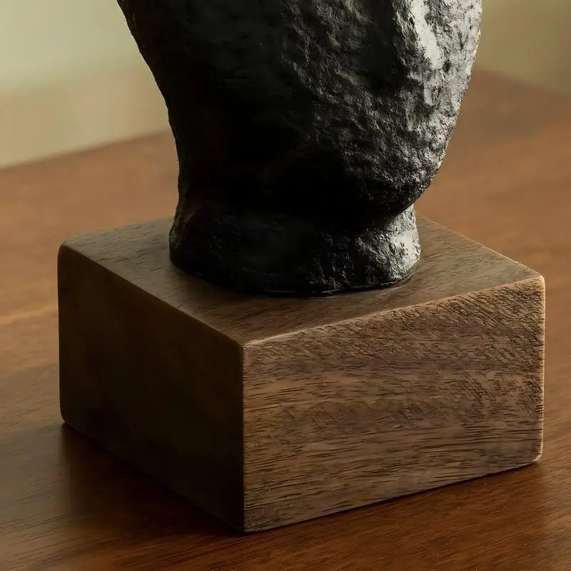 Objeto decorativo ecológico feito à mão da escultura preta da mistura 3.9x3.5x7.4 polegadas