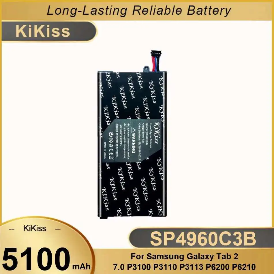 

SP4960C3B Tablet Battery For Samsung Galaxy Tab 2 7.0 GT P3100 P3110 P3113 P6200 P6210 Long-Lasting 5100Mah