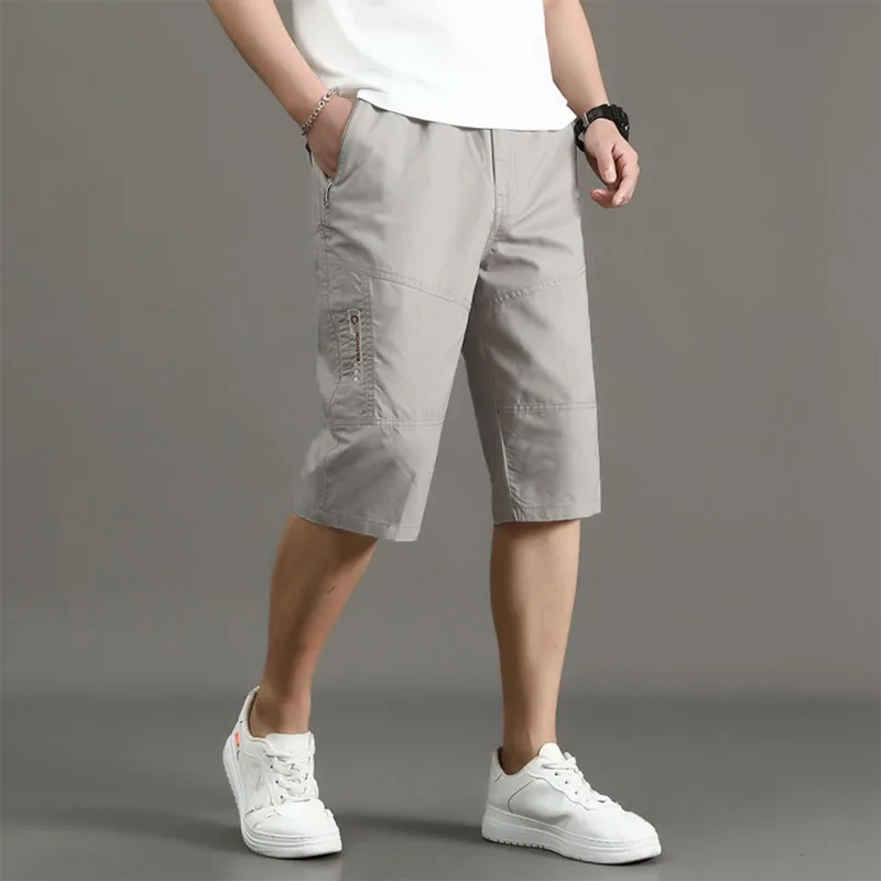 Summer shorts for men Fashion Letter Print Casual Pocket Loose Button Zipper motion pants