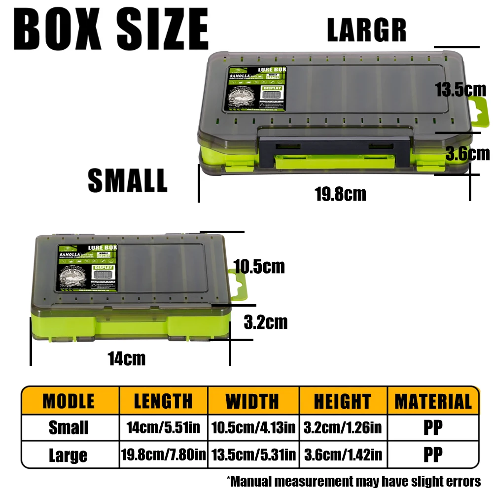 SAMOLLA Double-Sided Compact Tackle Box - Streamline Fishing with Durable, Versatile Organizer for Lures, Hooks, Baits