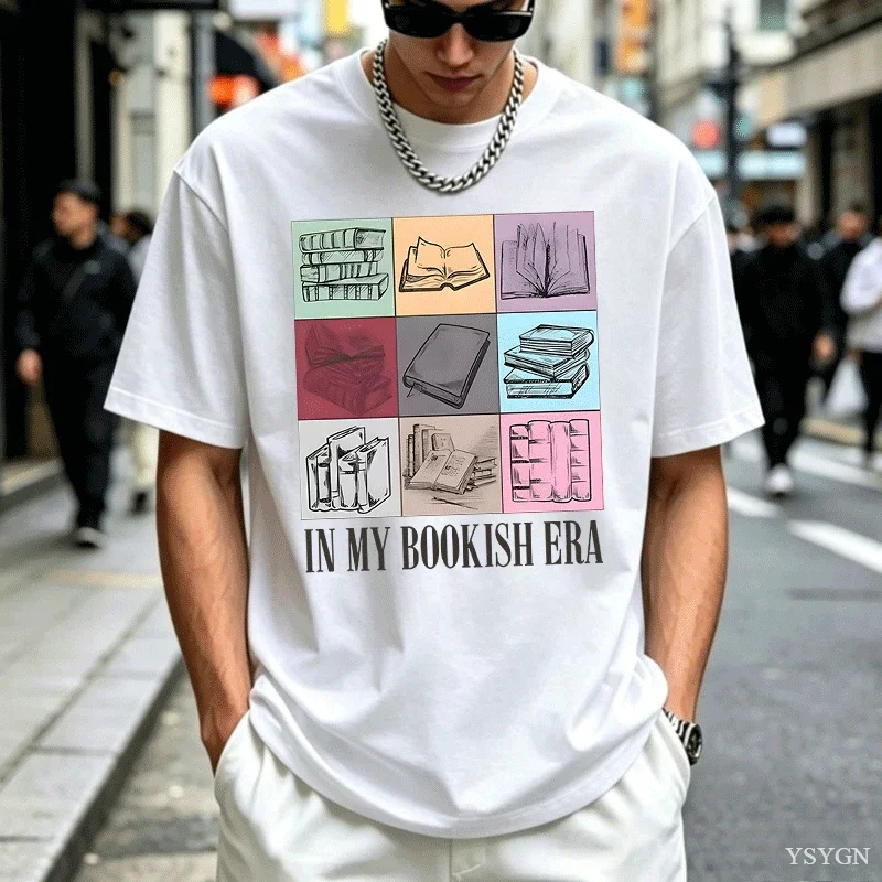 In My Bookish Era T-shirt Retro Romance Smut Reader Graphic T-shirts Book Lover Bookish T Shirt Summer Cotton Man Clothes Tops