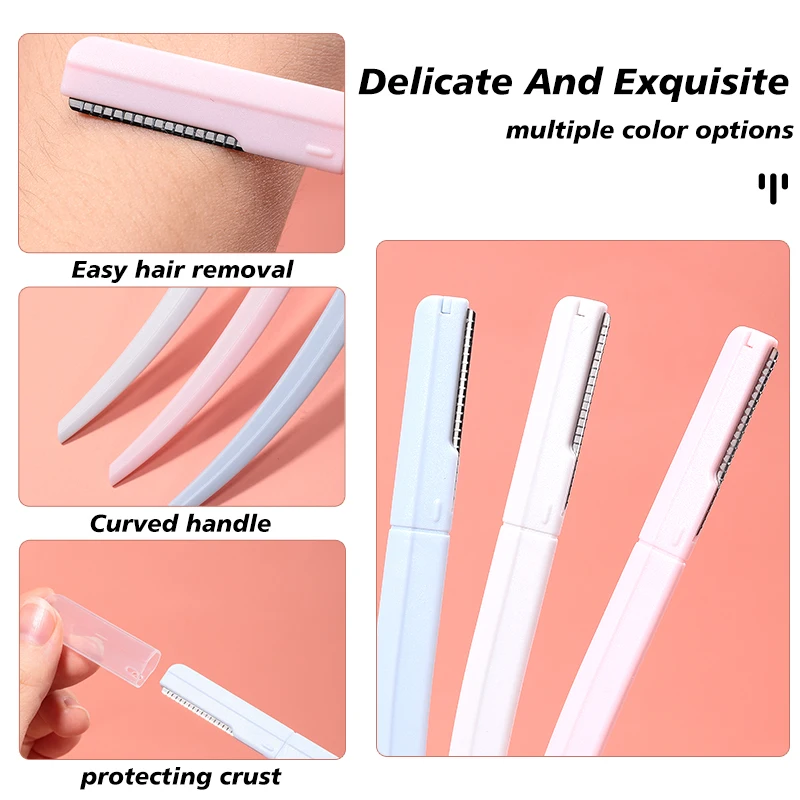 3Pcs/set Makeup Tools Eyebrow Trimmer Razor Remover Blade Safe Eyebrows Shaper Trimming Knife for Women With Protective Cover