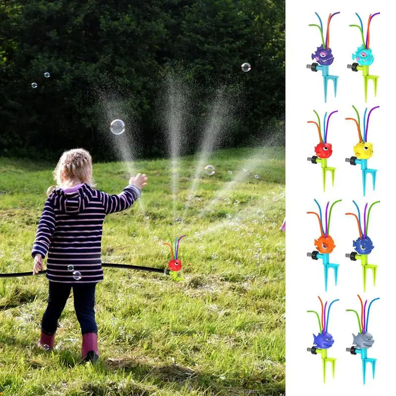 

Spining Outdoor Water Spray Sprinkler With Wiggle Tubes For Kids Sprinkler Toy Summer Rotating Spray Backyard Toddlers Toys