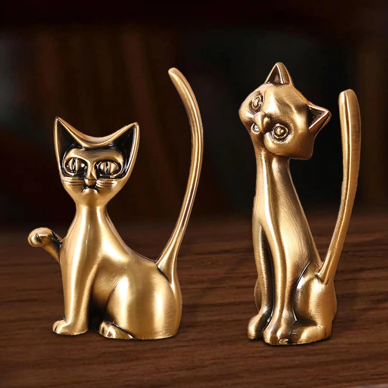 Cat Statue Rings Holder Rings Display Holder for Craft Fairs Home Engagement