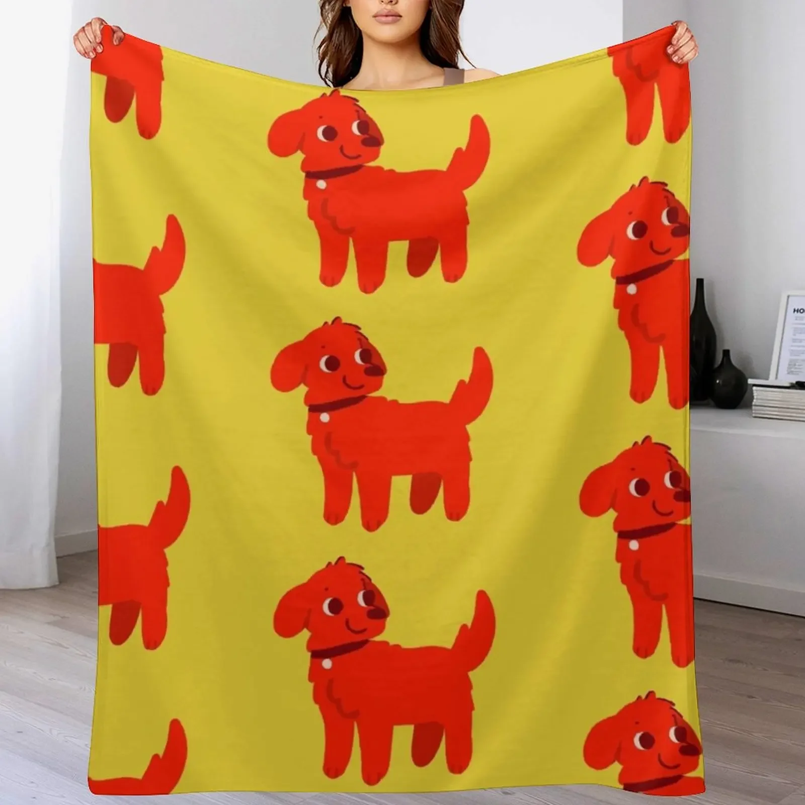 

New Big Red Dog Throw Blanket warm winter Nap Bed linens Fashion Sofas Blankets