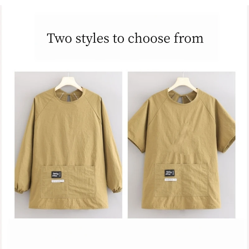 Short Sleeve Waterproof Apron Summer Work Clothes Hair Salon Barber Uniform Pet Store Dog Grooming Aprons Outdoor Garden Smock