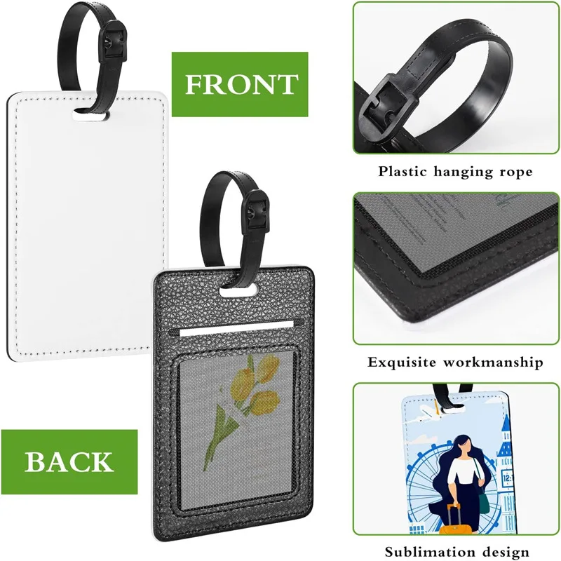 صورة مخصصة بو الجلود علامات الأمتعة صورة مخصصة للماء معرف العلامات السفر الأعمال الراقية الجلود الصعود تمرير