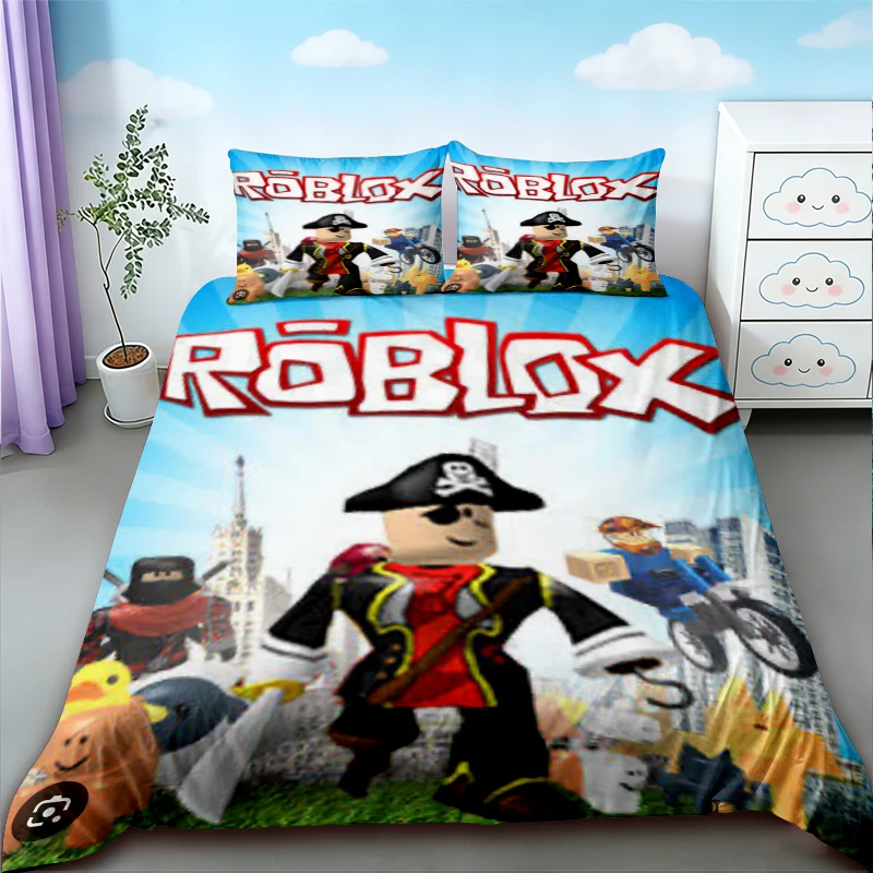 

Kids Roblox Duvet Cover Cartoon Roblox Bedding Set Breathable Quilt Cover Queen King Size for Bedroom Decor Dormitory
