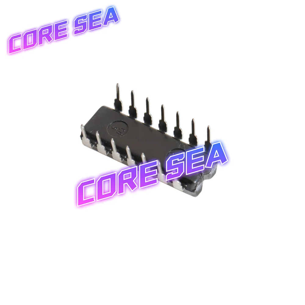 HD7438P inline DIP14 quad 2 input NAND gate IC chip with matching 7438 inline