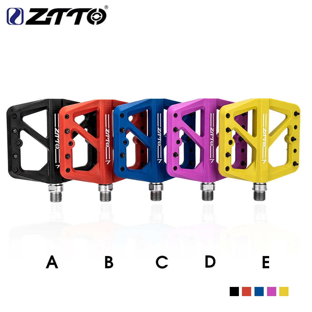 ZTTO 1 Pair Nylon Bicycle Pedal Anti-slip Solid Color Mountain Bike Pedals Cycle Part Accessories Supplies Yellow