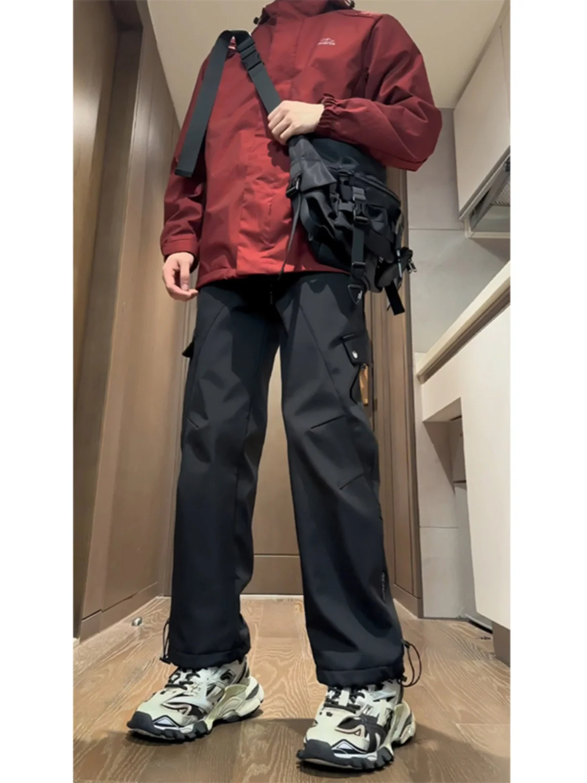 

Водонепроницаемые брюки с флисовой подкладкой, мужские зимние длинные брюки-карго, дышащая повседневная рабочая одежда, американские брюки с высокой талией