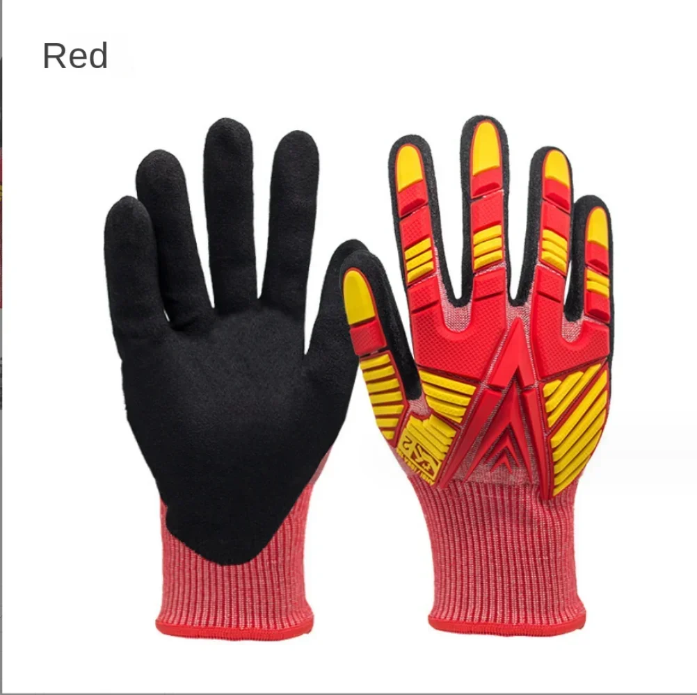 Guantes mecánicos resistentes a golpes para trabajo de protección laboral, guantes anticorte y antigolpes para construcción, minería y rescate