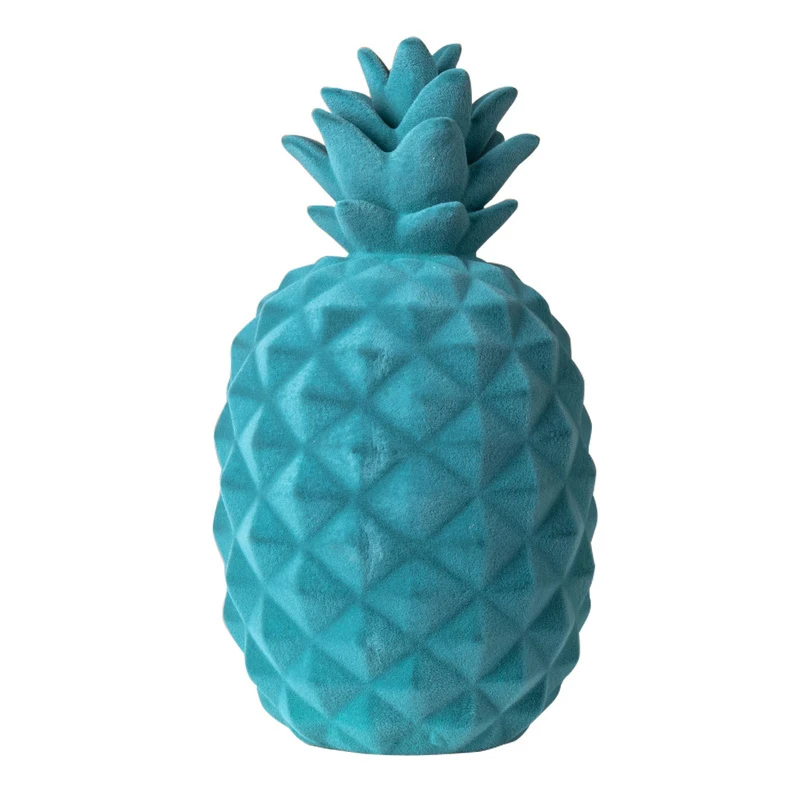 European Style Painted Resin Pineapple Flocking Crafts Bookcase Living Room Furnishings Texture Home Decoration