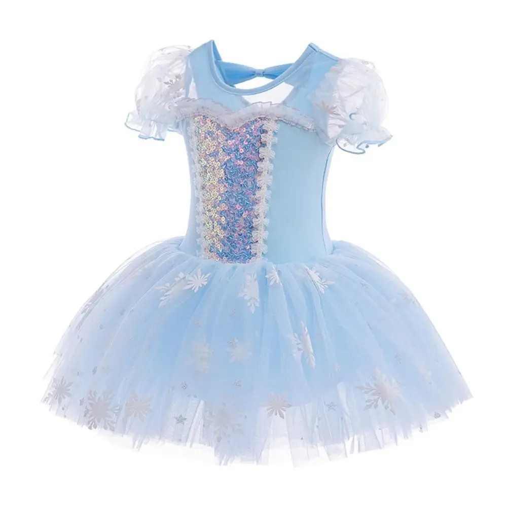 スパンコール子供バレエドレスモダンダンス衣装バレエチュチュパフォーマンス服パーティードレスプリンセスドレスダンススカート子供