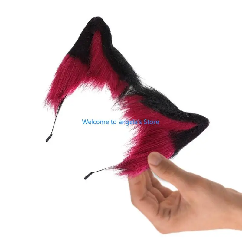 

X4YC кошачьи уши, повязка на голову с пушистым котенком ручной работы, обруч для волос для маскарада