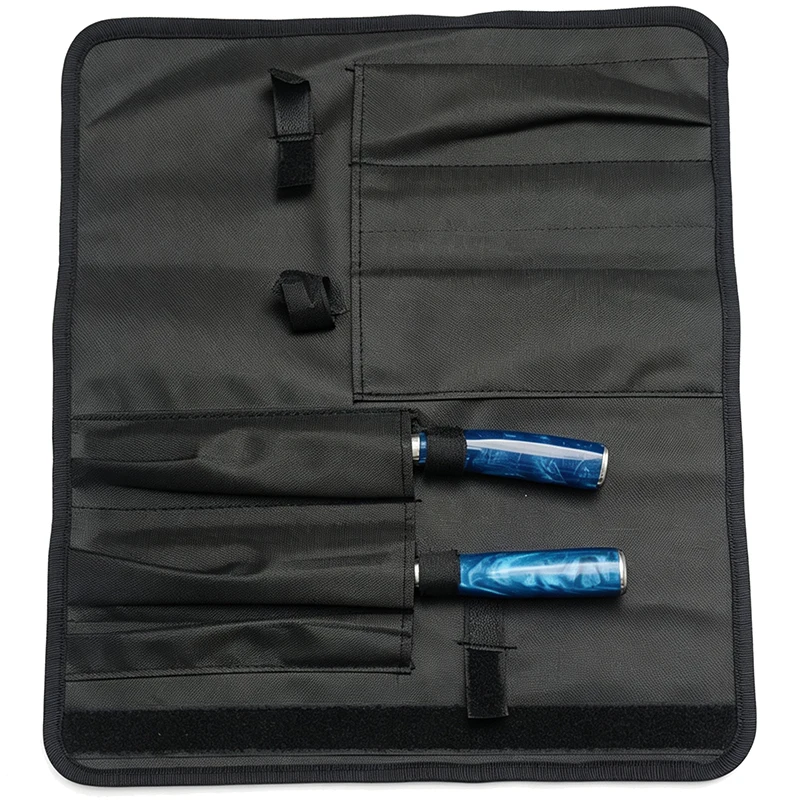 Portable Chef Knife Roll Bag 5 Slot Oxford Durable Kitchen Cleaver Santoku Japanese Knives Storage Packet Outdoor Carrying Case