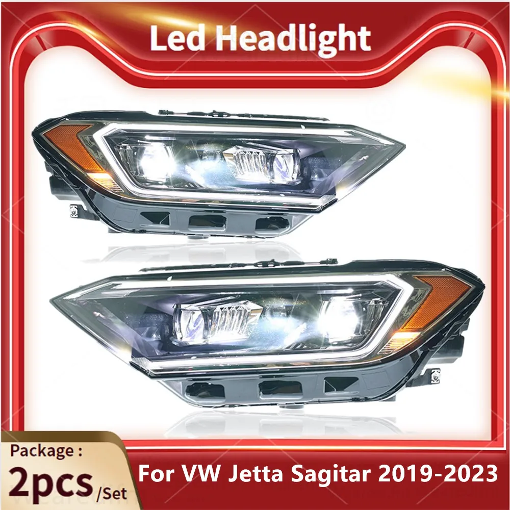 Car Front Lights For VW Jetta Sagitar Headlights 2019-2023 Jetta Mk7 LED Headlights Assembly Modified Auto Accessories