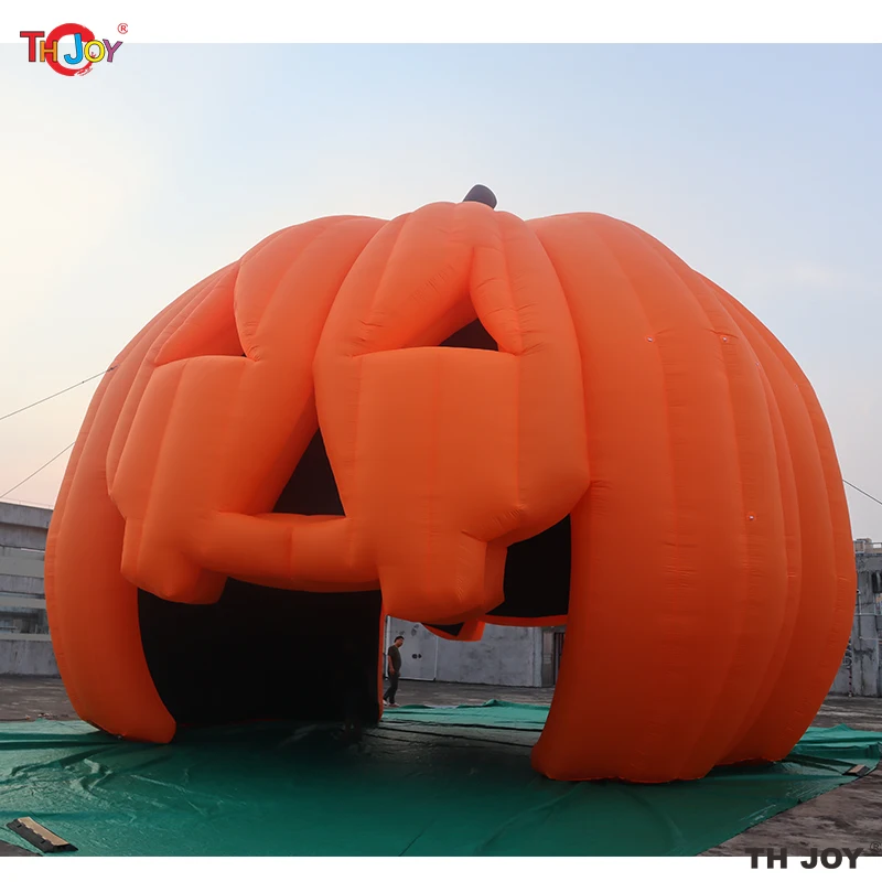 Devil Smile 6m Giant Inflatable Pumpkin Tent Artificial Pumpkins Arch Tunnel For Halloween Decoration Outdoor Event