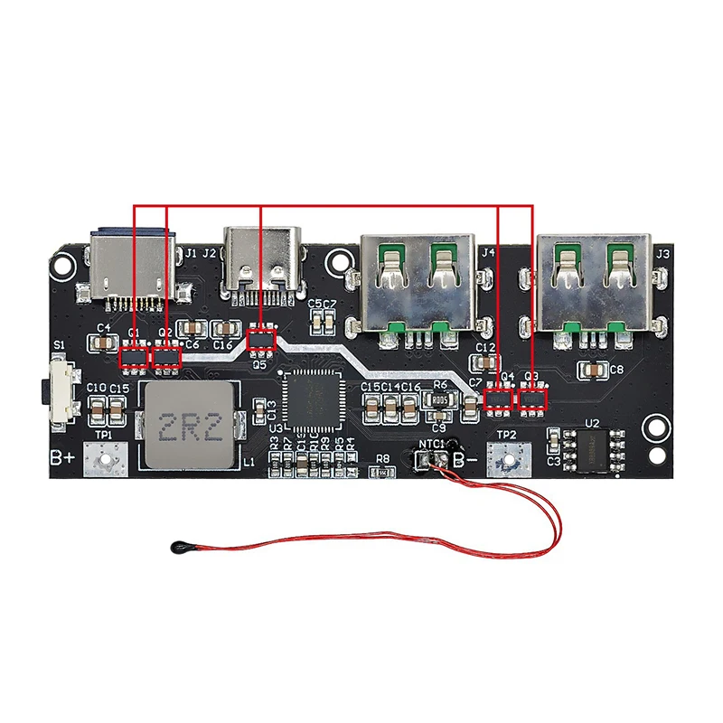 22.5W 5 Ports Dual Fast Charging Mobile Power Bank Module QC4+PD3.0 Type-C Micro USB Circuit Board DIY Motherboard Accessories