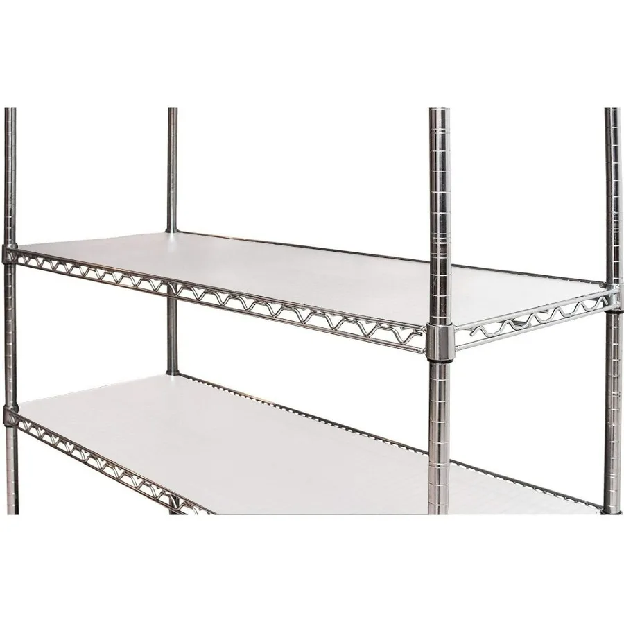 بطانة أرفف سلكية مقاس 18 بوصة × 48 بوصة حزمة قيمة مكونة من 5 سجادات بلاستيكية مسطحة شديدة التحمل مقاومة للماء وغير لاصقة ذات قوة صناعية للطبقة