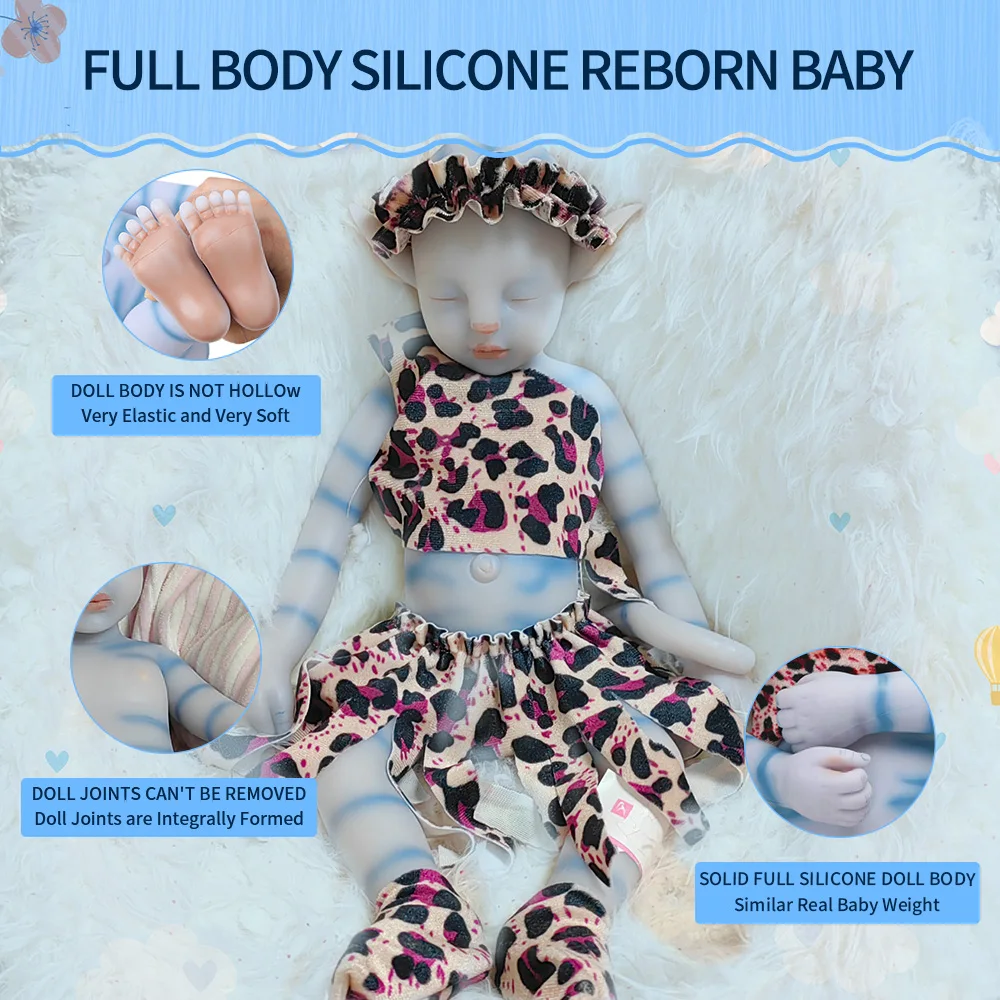 WW1812 31cm 680g Avatar Doll Full Body Silicone Baby Fashion Dolls Toy Doll Lifelike Realistic Baby Dolls Lovely Accompany Doll