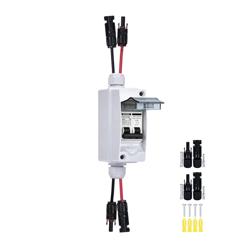 12V-400V DC Disconnect Switch Miniature Circuit Breaker With IP65 Distribution Box For Solar Panels