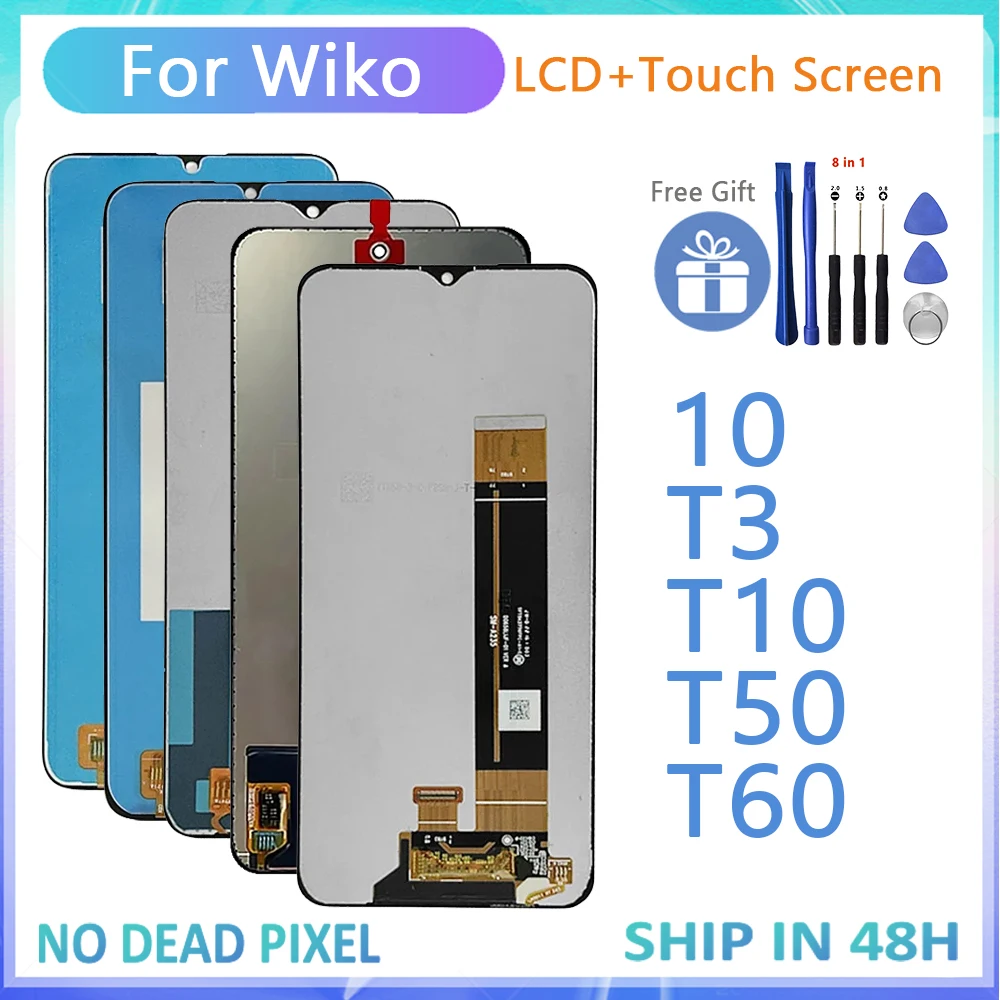 

Черный новый оригинальный ЖК-дисплей для Wiko 10 T3 T10 T50 T60 с сенсорным экраном дигитайзер Сенсорная панель в сборе запасные части