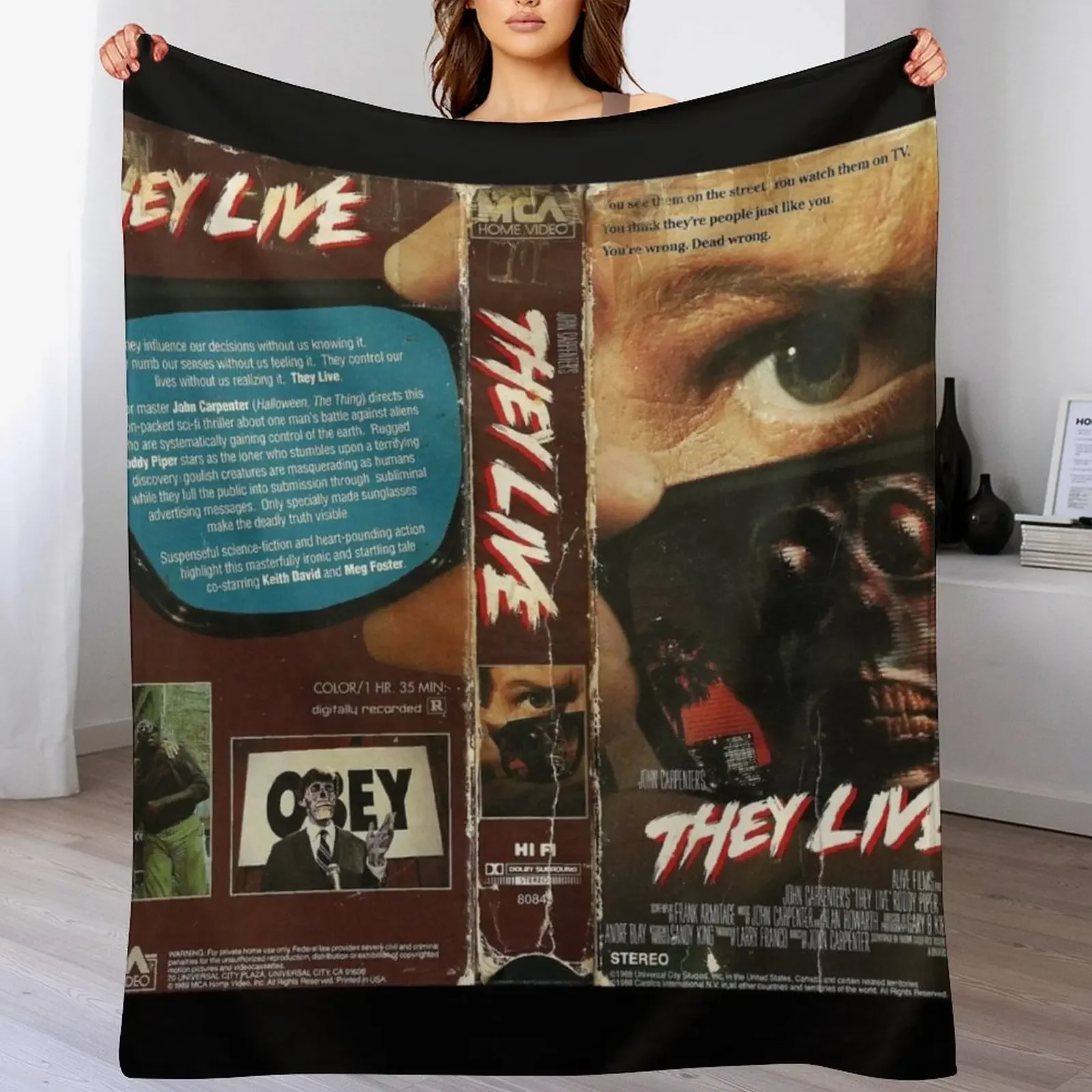 

Horror VHS Cover Art Throw Blanket Furrys funny gift Nap blankets ands Blankets